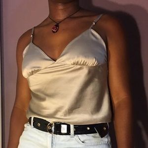 Champagne Silver Silk Camisole